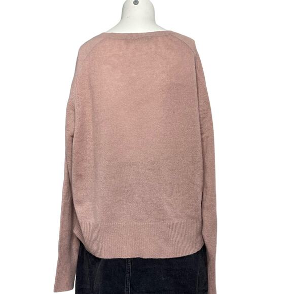 360 Cashmere Women's Sweater Large Pink 100% Cashmere Crew Neck - Picture 2 of 6